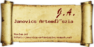 Janovics Artemíszia névjegykártya